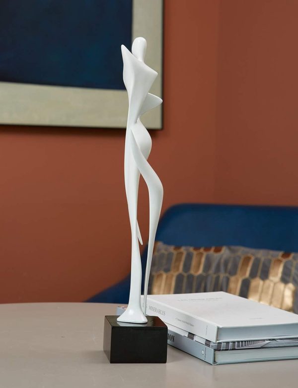 Goodsright Decor Woman Statue Figurine Lady Sculpture Modern Decor Yoga Gifts Abstract Arts Polyresin Table Centerpiece Crafts White 16.5 inch