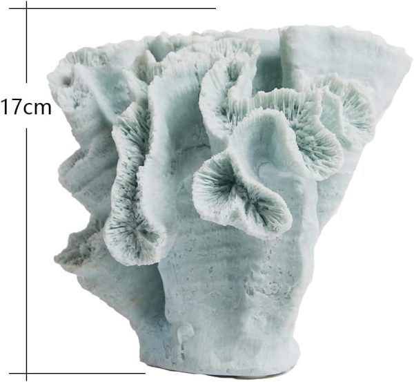 Goodsright Decor Ocean Decor Artificial Coral Statue Modern Sculpture Home Gifts Table Centerpiece Crafts Polyresin Blue Arts 7.5inch