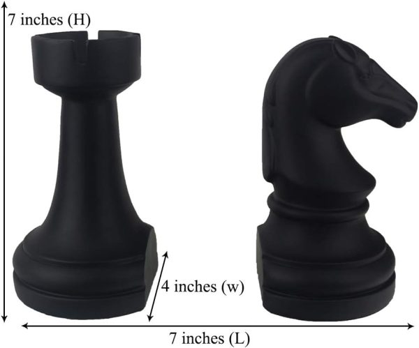 Goodsright Decor Decorative Bookends Chess Bookends, Book Shelf Decor Book Ends for Heavy Books, Heavy Bookends Book Stoppers for Desk Decoration, Unique Bookends Decor for Office Home (Chess Bookends)