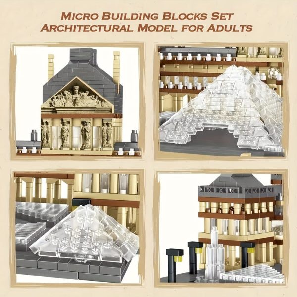 Goodsright Decor Louvre Replica 3377pcs Building Blocks - Educational DIY Model Kit for Adults | Stress-Relief 3D Puzzle | Collector's Display Set