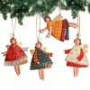 Goodsright Decor 4-Piece Set of Exquisitely Painted Metal Angel Ornaments - Delightful Christmas Tree Decoration, Creative Holiday Crafts Project, Whimsical Scene Decor, and More - Perfect for Home, Office, Party, and Festival Decorations