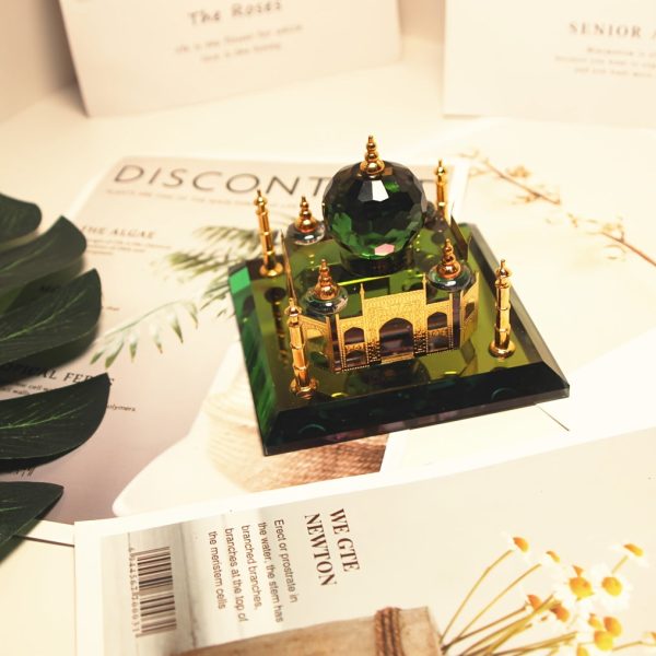 Goodsright Decor Taj Mahal Collectible Building Figurine - Art Deco Style, Religious Theme, Metal and Crystal Construction, Tabletop Mounting, Independence Day Occasion, Suitable for Ages 14+ - No Electricity Required