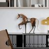 Goodsright Decor Metal Horse Statue Decor, Handmade Strong Modern Horse Sculpture Handicraft, Rustic Metal Statue Decorations Gift for Home Office Desk Figurine (Brown)