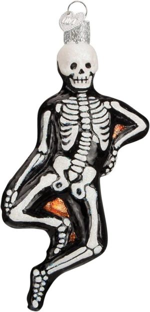 Goodsright Decor Old World Christmas Halloween Decorations Glass Blown Ornaments for Christmas Tree Mr. Bones, 26066