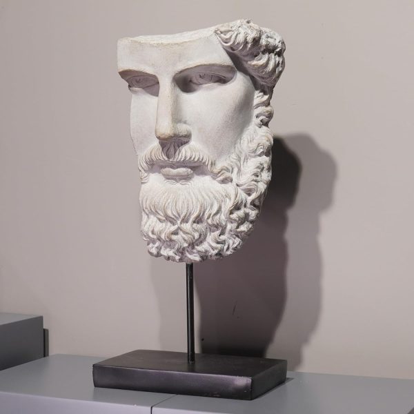 Goodsright Decor Greek Statue Sculptures Home Decor - Resin Bust Statue Zeus Statue on Metal Pole and Resin Base Greek God Statues for Living Room Shelf Office Table TV Stand Art Decor 8.25*4.5*16 Inch