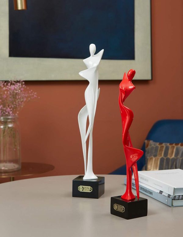 Goodsright Decor Woman Statue Figurine Lady Sculpture Modern Decor Yoga Gifts Abstract Arts Polyresin Table Centerpiece Crafts White 16.5 inch