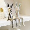 Goodsright Decor 3-Piece Rabbit Decor Sculptures - Home, Office, Living Room, Bedroom - Accents, Decorations, Figurines - Small Statues for Bookshelf, Desk - Ideal Gifts (Gold, Silver, White)