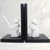 Goodsright Decor Chivalrous Samurai Bookends, Modern Chinese Tai Chi Character Book Ends, Heavy Abstract Bookend, Japanese Warrior Statue Book Stoppers, Kongfu Non-Slip Crafts Book Ends, for Office Home Decor(Color:B)