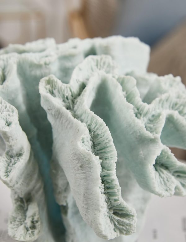 Goodsright Decor Ocean Decor Artificial Coral Statue Modern Sculpture Home Gifts Table Centerpiece Crafts Polyresin Blue Arts 7.5inch