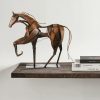 Goodsright Decor Metal Horse Statue Decor, Handmade Strong Modern Horse Sculpture Handicraft, Rustic Metal Statue Decorations Gift for Home Office Desk Figurine (Brown)
