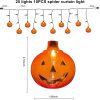 Goodsright Decor Halloween Pumpkin Lights, 7Ft Pumpkin String Lights with 10 Mini Jack-O-Pumpkins & 25 Mini Orange Halloween Theme Lights for Indoor/Outdoor, Wedding, Bedroom, Home, Window, Halloween Decorations