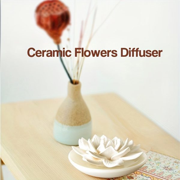 Goodsright Decor 1pc Exquisite Ceramic Flower-Shaped Aroma Diffuser - Empty Bottle for Custom Fragrance, Home Decor, Air Freshener, and Car Accessory for Wedding, Halloween, and Christmas Decorations