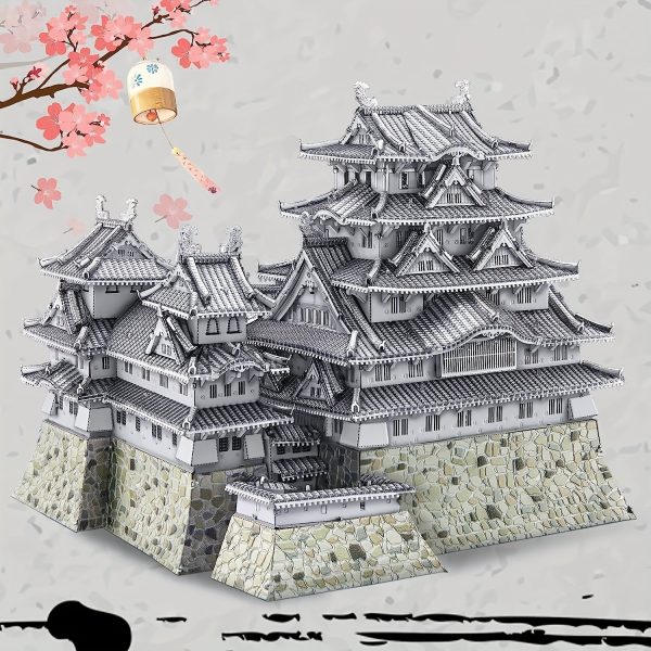 Goodsright Decor Majestic Himeji Castle 3D Metal Puzzle - Intricate Japanese Architecture for Grown-ups, A Collectible DIY Building Kit, Perfect Stress-Relieving Home Decor & Memorable Gift for Birthdays & Christmas
