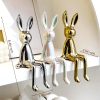 Goodsright Decor 3-Piece Rabbit Decor Sculptures - Home, Office, Living Room, Bedroom - Accents, Decorations, Figurines - Small Statues for Bookshelf, Desk - Ideal Gifts (Gold, Silver, White)
