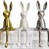 Goodsright Decor 3-Piece Rabbit Decor Sculptures - Home, Office, Living Room, Bedroom - Accents, Decorations, Figurines - Small Statues for Bookshelf, Desk - Ideal Gifts (Gold, Silver, White)