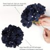 Goodsright Decor Elegant Navy Silk Hydrangea Flowers, 6-Pack - Versatile & Realistic, Perfect for Weddings, Parties & Home Decor, Allergy-Free