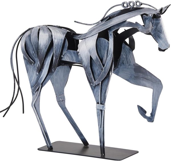 Goodsright Decor Metal Horse Statue Decor, Handmade Strong Modern Horse Sculpture Handicraft, Rustic Metal Statue Decorations Gift for Home Office Desk Figurine (Brown)