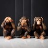 Goodsright Decor 3 Monkey Statues-Hear No Evil See No Evil Speak No Evil 3 Wise Monkeys Sculpture For Home Decorations,Large Monkey Statue Office Decor For Men,Decoration Ornaments For Living Room,Shelf,Gifts,