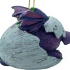 Goodsright Decor Purple Baby Dragon Hatching from Egg Christmas Tree Ornament