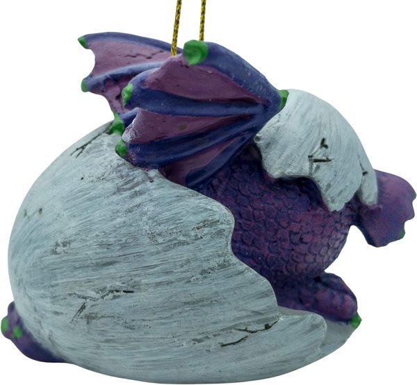 Goodsright Decor Purple Baby Dragon Hatching from Egg Christmas Tree Ornament