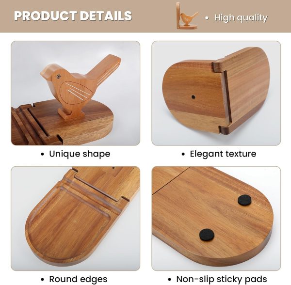 Goodsright Decor Book Ends Decorative,Bird Wooden Book Holder for Shelves,Non-Skid Book Stoppers for Home Decor, Wood Decorative Bookends,Vintage Unique Book Ends for Office Home (1Pair/2Piece)