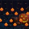 Goodsright Decor Halloween Pumpkin Lights, 7Ft Pumpkin String Lights with 10 Mini Jack-O-Pumpkins & 25 Mini Orange Halloween Theme Lights for Indoor/Outdoor, Wedding, Bedroom, Home, Window, Halloween Decorations