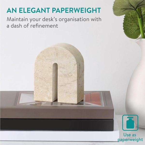 Goodsright Decor Natural Marble Decorative Sculpture - Sleek & Modern Ornament Design for Home Decor - Versatile Living Room, Bathroom, and Kitchen Ornaments