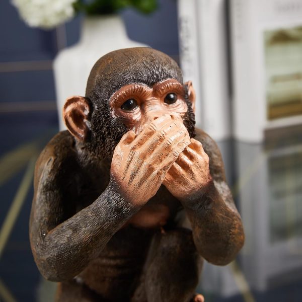 Goodsright Decor 3 Monkey Statues-Hear No Evil See No Evil Speak No Evil 3 Wise Monkeys Sculpture For Home Decorations,Large Monkey Statue Office Decor For Men,Decoration Ornaments For Living Room,Shelf,Gifts,