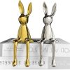 Goodsright Decor 3-Piece Rabbit Decor Sculptures - Home, Office, Living Room, Bedroom - Accents, Decorations, Figurines - Small Statues for Bookshelf, Desk - Ideal Gifts (Gold, Silver, White)