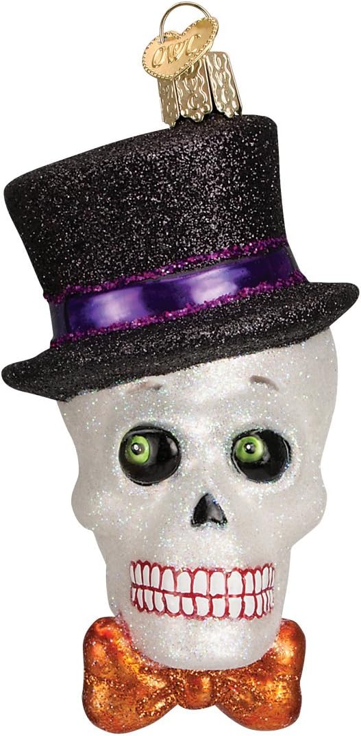Goodsright Decor Old World Christmas Halloween Decorations Glass Blown Ornaments for Christmas Tree Mr. Bones, 26066