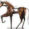 Goodsright Decor Metal Horse Statue Decor, Handmade Strong Modern Horse Sculpture Handicraft, Rustic Metal Statue Decorations Gift for Home Office Desk Figurine (Brown)