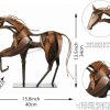 Goodsright Decor Metal Horse Statue Decor, Handmade Strong Modern Horse Sculpture Handicraft, Rustic Metal Statue Decorations Gift for Home Office Desk Figurine (Brown)