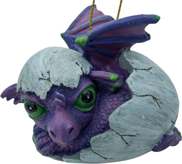 Goodsright Decor Purple Baby Dragon Hatching from Egg Christmas Tree Ornament