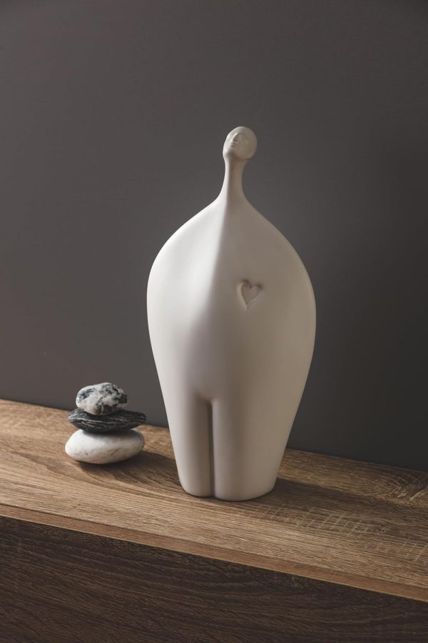 Goodsright Decor White Ceramic Sculpture - Home Decor Statue for Serenity, Modern Art Table Top Decoration - Aesthetic Figures Ornaments for Living Room, Bedroom, Office, Shelf, Abstract Style Gifts
