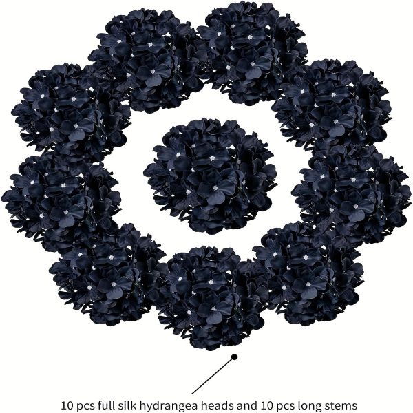 Goodsright Decor Elegant Navy Silk Hydrangea Flowers, 6-Pack - Versatile & Realistic, Perfect for Weddings, Parties & Home Decor, Allergy-Free
