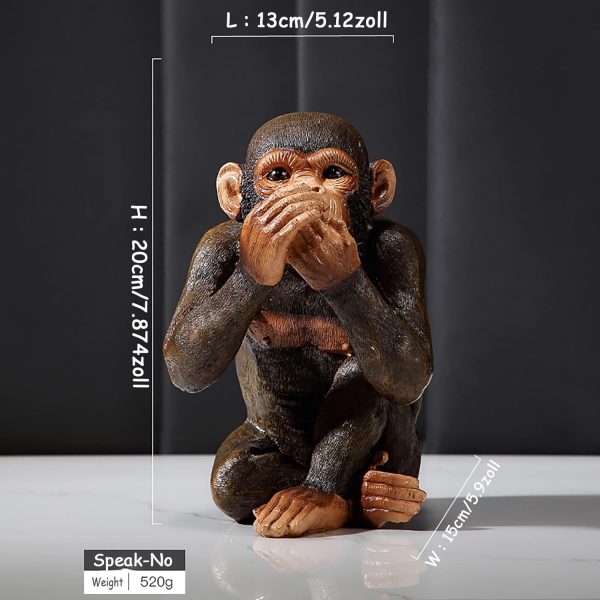 Goodsright Decor 3 Monkey Statues-Hear No Evil See No Evil Speak No Evil 3 Wise Monkeys Sculpture For Home Decorations,Large Monkey Statue Office Decor For Men,Decoration Ornaments For Living Room,Shelf,Gifts,