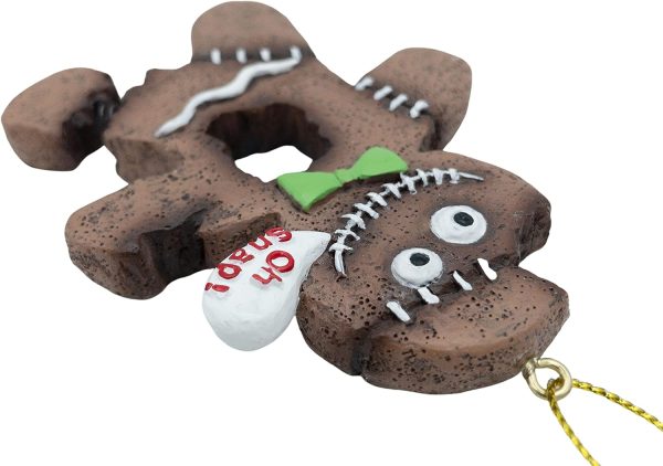 Goodsright Decor Gingerbread Man Zombie Monster Cookie Oh Snap! Broken Leg Ugly Halloween Christmas Tree Ornament