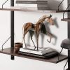 Goodsright Decor Metal Horse Statue Decor, Handmade Strong Modern Horse Sculpture Handicraft, Rustic Metal Statue Decorations Gift for Home Office Desk Figurine (Brown)