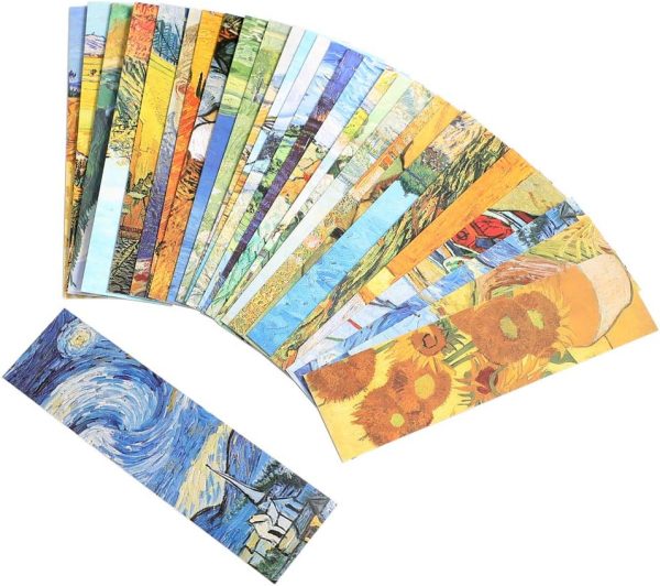 Goodsright Decor Van Gogh Oil Painting Bookmarks for Women Men Kids Boys Girls Children Teens, 30PCS