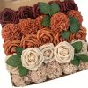 Goodsright Decor 25pcs Vibrant Red & Orange Artificial Flower Set - Lush Fake Roses & Dahlias for DIY Wedding Bouquets, Engagements, Parties, & Indoor/Outdoor Decor - Premium Quality, Long-lasting Beauty