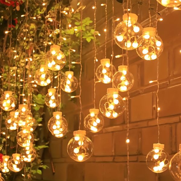 Goodsright Decor 1pc Enchanting Wishing Ball Curtain Light - Romantic Fairy String Lights for Home Decor, Bedroom Ambiance & Memorable Events - Perfect for Parties, Weddings, Patio, Proposals, Gifts & Seasonal Celebrations