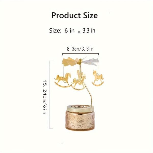 Goodsright Decor 1pc Dreamy Rotating Candlestick, Rotating Carousel, Relief Bottle Configuration, Aromatherapy Candle Combination, Romantic Atmosphere Decoration, Aromatherapy Accessories Decoration