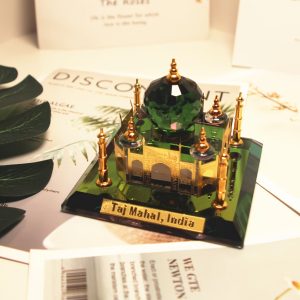 Goodsright Decor Taj Mahal Collectible Building Figurine - Art Deco Style, Religious Theme, Metal and Crystal Construction, Tabletop Mounting, Independence Day Occasion, Suitable for Ages 14+ - No Electricity Required