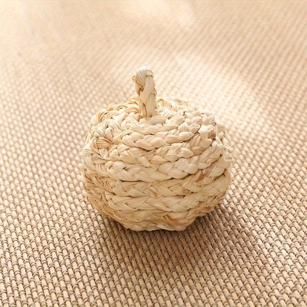 Goodsright Decor 6 Pcs Twisted Straw Pumpkins: Festive Christmas Tree Ornaments, Thanksgiving Decor, Creative Gifts - No Electricity Required