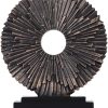 Goodsright Decor Black and Gold Home Decor Sculpture, Above Kitchen Cabinet Decor Aesthetic, Living Room Decor Round Statue Medallion, Center Pieces Decoration for Table - Ideal, Bedroom, Office Desktop Decor