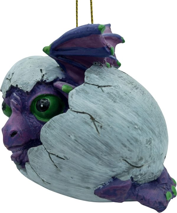 Goodsright Decor Purple Baby Dragon Hatching from Egg Christmas Tree Ornament