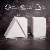 Goodsright Decor Marble Book Ends for Shelves, Decorative Bookends for Heavy Books, Unique Mid Century Modern White and Gold Bookends with Brass Inlay, Heavy Duty Bookshelf Stopper, Set of 2