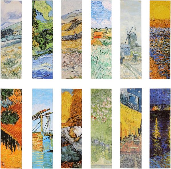 Goodsright Decor Van Gogh Oil Painting Bookmarks for Women Men Kids Boys Girls Children Teens, 30PCS