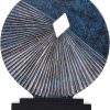 Goodsright Decor Black and Gold Home Decor Sculpture, Above Kitchen Cabinet Decor Aesthetic, Living Room Decor Round Statue Medallion, Center Pieces Decoration for Table - Ideal, Bedroom, Office Desktop Decor