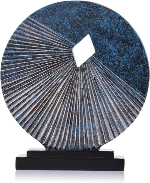 Goodsright Decor Black and Gold Home Decor Sculpture, Above Kitchen Cabinet Decor Aesthetic, Living Room Decor Round Statue Medallion, Center Pieces Decoration for Table - Ideal, Bedroom, Office Desktop Decor